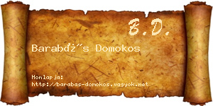 Barabás Domokos névjegykártya